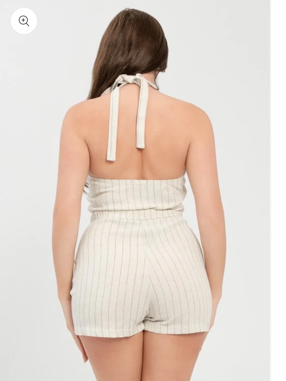 JULIA by Lovely Cream Striped Halter Top - Picture 4 of 7